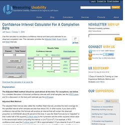 Confidence Interval Calculator for a Completion Rate