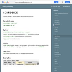 CONFIDENCE - Docs editors Help