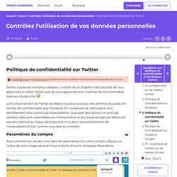 Politique de confidentialité sur Twitter - Contrôlez l'utilisation de vos données personnelles