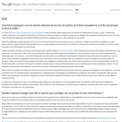 Google - Données personnelles - protection et suppression