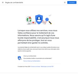 Google - Règles de confidentialité et conditions d’utilisation
