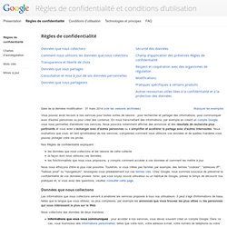 Règles de confidentialité – Règles et principes – Google