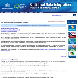 National Statistical Service § Confidentiality - How to confidentialise data: the basic principles