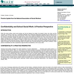 Confidentiality and School Social Work: A Practice Perspective