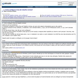 o configurar Área de trabalho remota?