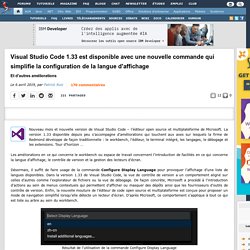 Visual Studio Code 1.33 est disponible avec une nouvelle commande qui simplifie la configuration de la langue d'affichage et d'autres améliorations