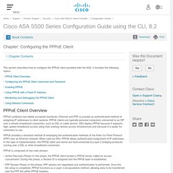 Cisco ASA 5500 Series Configuration Guide using the CLI, 8.2 - Configuring the PPPoE Client [Cisco ASA 5500-X Series Firewalls]