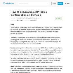 How To Setup a Basic IP Tables Configuration on Centos 6