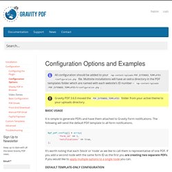 Configuration Options - Gravity PDF Developer Documentation