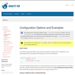 Configuration Options - Gravity PDF Developer Documentation