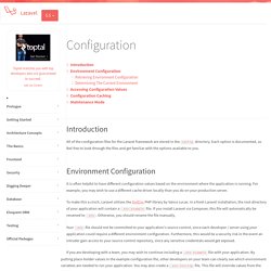 Configuration - Laravel - The PHP Framework For Web Artisans