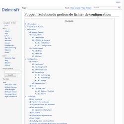 Puppet : Solution de gestion de fichier de configuration - Deimos.fr / Bloc Notes Informatique