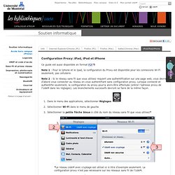 Proxy: configuration iPad, iPod et iPhone - Outils informatiques