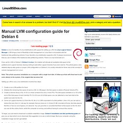 Manual LVM configuration guide for Debian 6