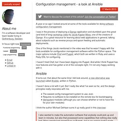 Configuration management - a look at Ansible