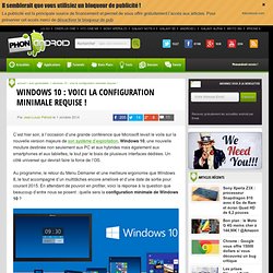 Windows 10 : la configuration minimale nécessaire