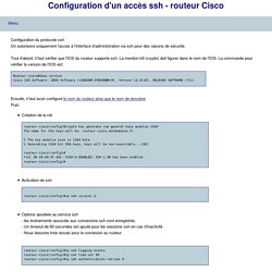 Configuration de ssh sur un routeur Cisco
