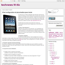 iPad configuration et sécurisation pour école