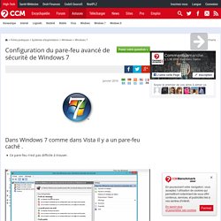 Configuration du pare-feu avancé de sécurité de Windows 7