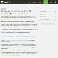Configuration Simplifications in Spring 3.0