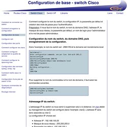 Configuration de base - switch Cisco