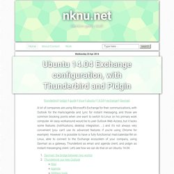 Ubuntu 14.04 Exchange configuration, with Thunderbird and Pidgin
