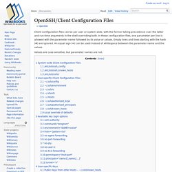 OpenSSH/Client Configuration Files