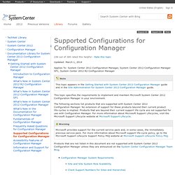 Supported Configurations for Configuration Manager