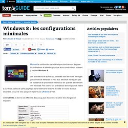 Windows 8 : les configurations minimales
