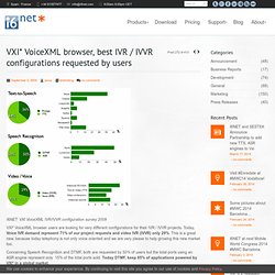 VXI* VoiceXML browser, best IVR / IVVR configurations requested by users