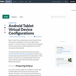 Android Tablet Virtual Device Configurations