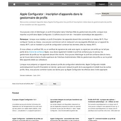 Apple Configurator : inscription d’appareils dans le gestionnaire de profils