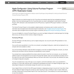 Configurator: Using Volume Purchase Program (VPP) Redemption Codes