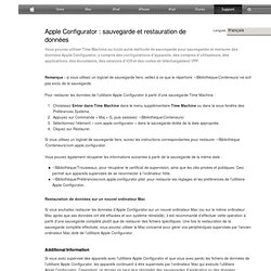 Apple Configurator : sauvegarde et restauration de données