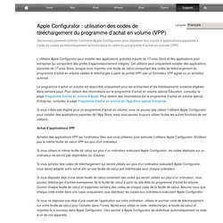 Apple Configurator : VPP: utilisation des codes de téléchargement du programme d’achat en volume