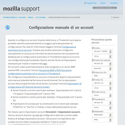 Configurazione manuale di un account - Mozilla Support Community