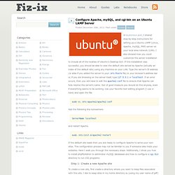 Ubuntu LAMP Server Guide - Configure Apache, mySQL, and cgi-bin