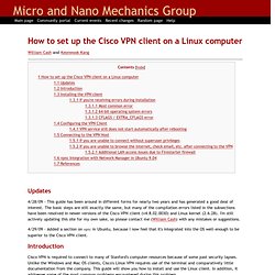 How to install and configure the Cisco VPN client on a Linux computer - Micro and Nano Mechanics Group