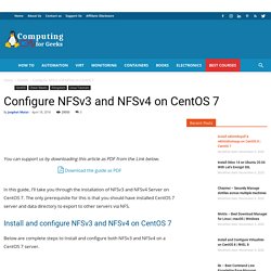 Configure NFSv3 and NFSv4 on CentOS 7