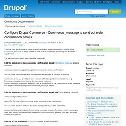 Configure Drupal Commerce - Commerce_message to send out order confirmation emails