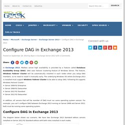 Configure DAG in Exchange 2013