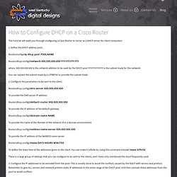 How to Configure DHCP on a Cisco Router