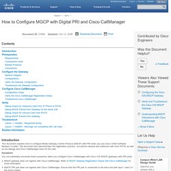 How to Configure MGCP with Digital PRI and Cisco CallManager