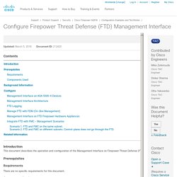 Configure Firepower Threat Defense (FTD) Management Interface