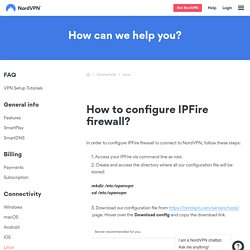 How to configure IPFire firewall?