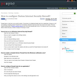 How to configure Norton Internet Security firewall?