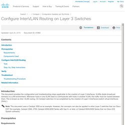 Configure InterVLAN Routing on Layer 3 Switches
