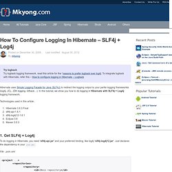 How to configure logging in Hibernate – SLF4j + Log4j