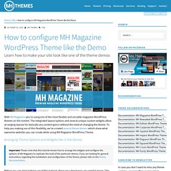 How to configure MH Magazine like the Demo
