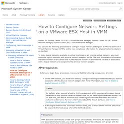 How to Configure Network Settings on a VMware ESX Host in VMM